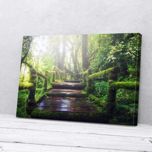 Enchanted Sunlight Forest Matte Canvas Wall Art