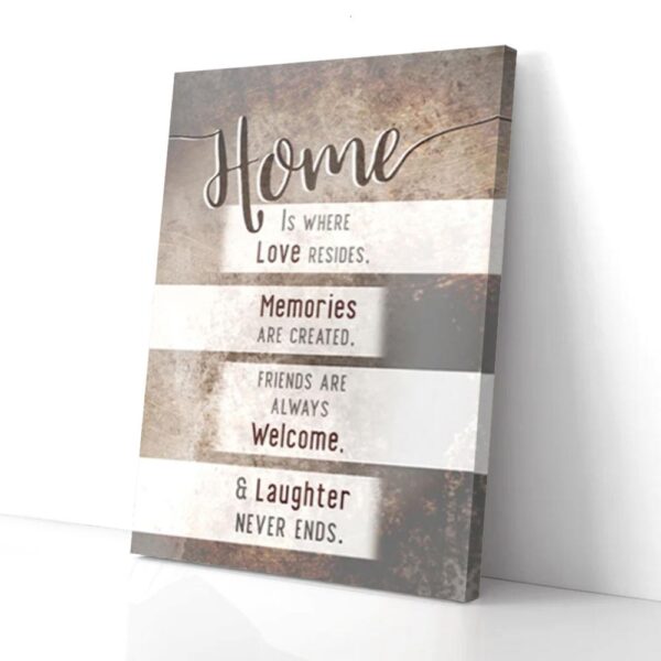 Home Is Where Love Memories Welcome Laughter Matte Canvas Wall Art Wall Art