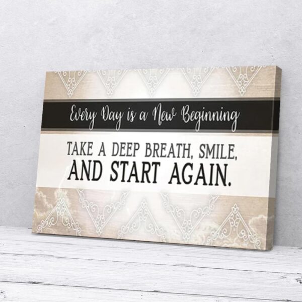 Every Day Is a New Beginning Yoga Matte Canvas Wall Art