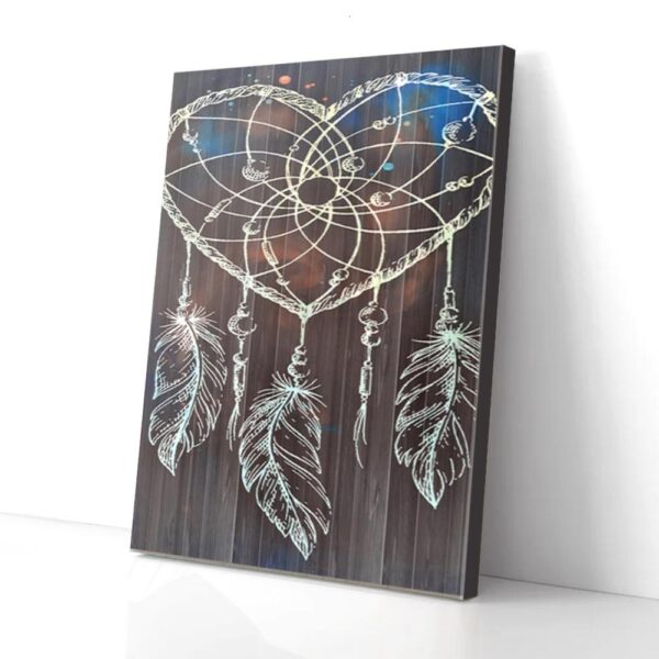 Heart Boho Dream Catcher Matte Canvas Wall Art