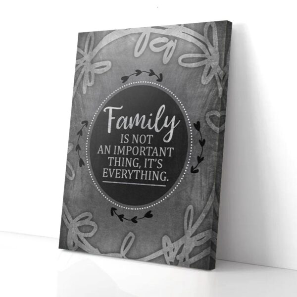 Family Is Not An Important Thing It's Everything Circle Leaf Matte Canvas Wall Art