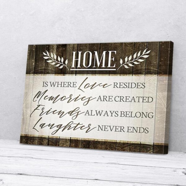 Home Is Where Love Resides Memories Matte Canvas Wall Art