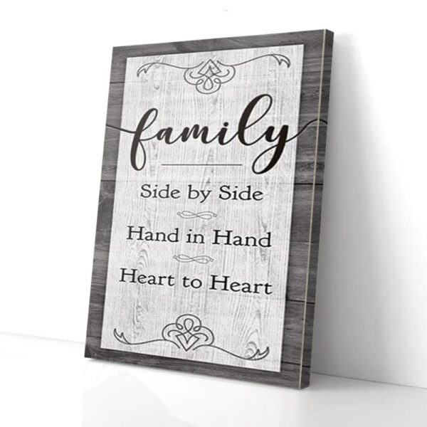 Family Side by Side Heart To Heart Matte Canvas Wall Art