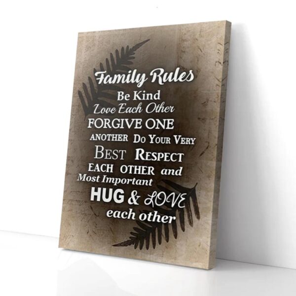 Family Rules Matte Canvas Wall Art