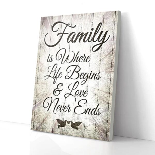 Home Quote Family Couple Dove Matte Canvas Wall Art