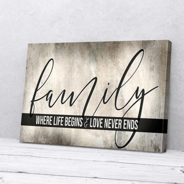 Family Where Lifes Begin Matte Canvas Wall Art