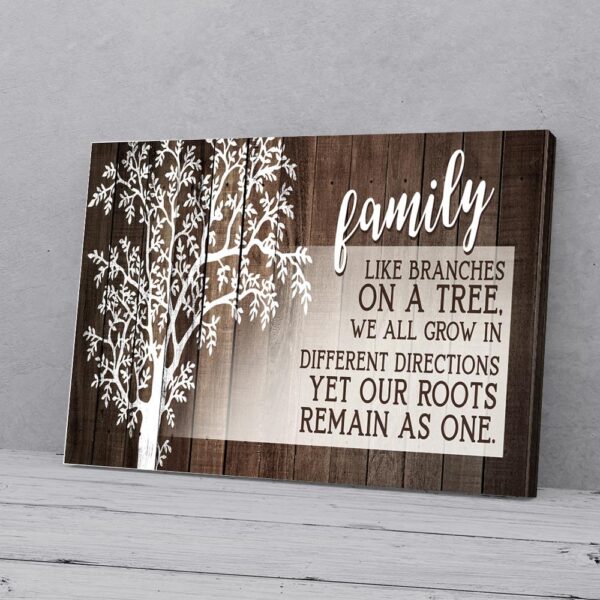 Family Like Branches on Tree Wood Family Wall Art Matte Canvas Wall Art Wall Art