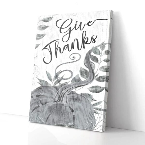 Give Thanks Pumpkin Matte Canvas Wall Art