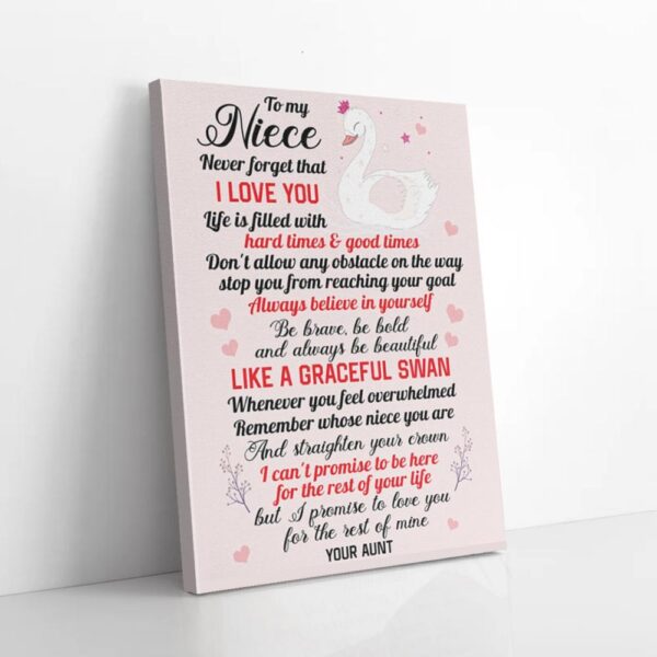 Gift To My Niece From Aunt Matte Canvas Wall Art