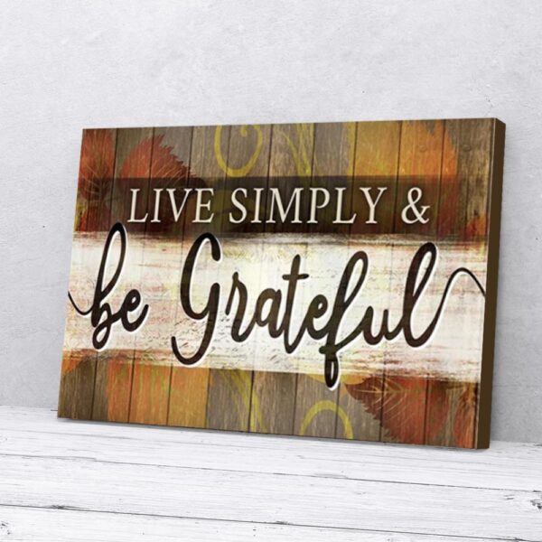 Grateful Wooden Frame Matte Canvas Wall Art
