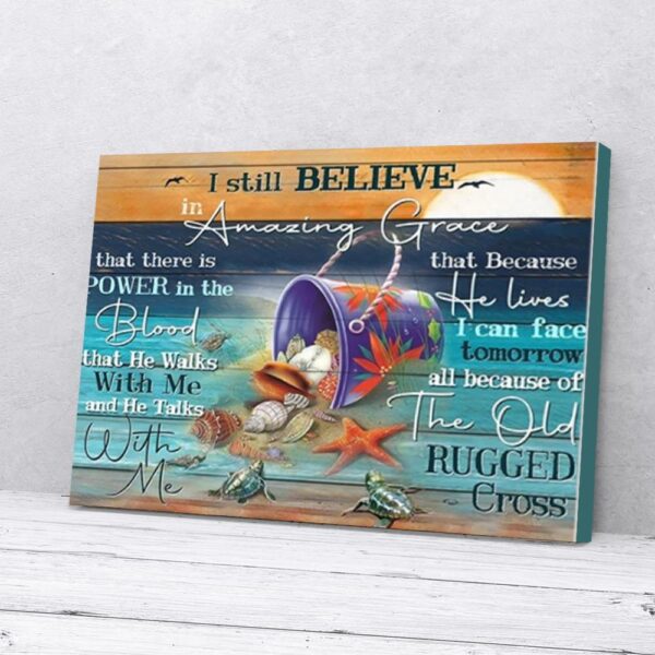 I Still Believe In Amazing Grace Turtle Matte Canvas Wall Art