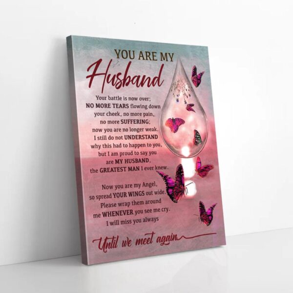Husband In Heaven Butterfly Matte Canvas Wall Art