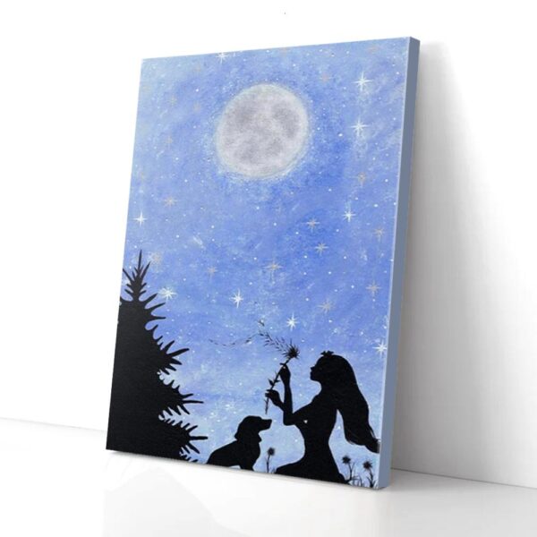 Girl And Dachshund Canvas Wall Art