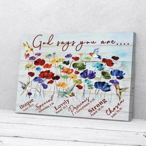 God Say You Are Poppy Hummingbird Canvas Wall Art