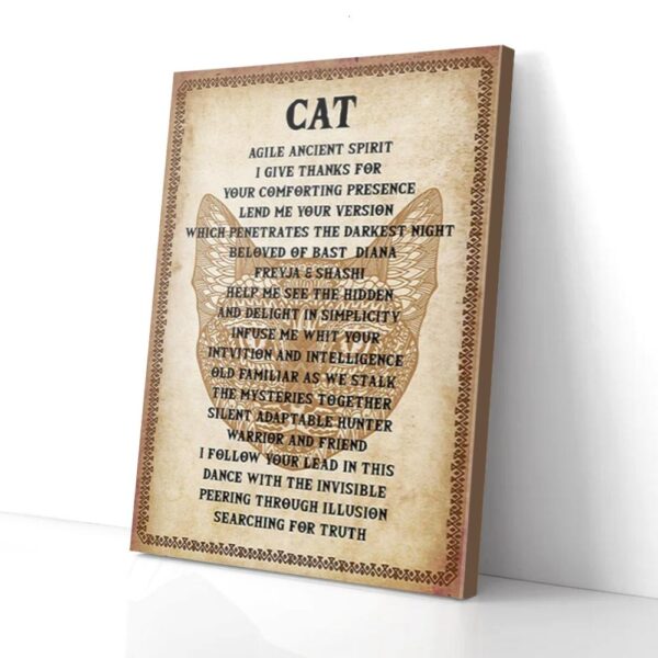 I Give Thank For You Cat Canvas Wall Art