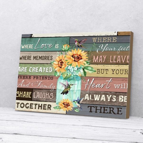 I Will Always Be There Memories Sunflower Hummingbird Canvas Wall Art