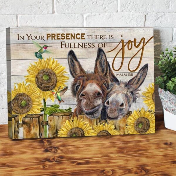 Fullness Of Joy Sunflower Donkey Canvas Wall Art