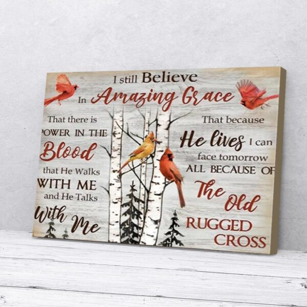 I Still Believe In Amazing Grace Cardinal Canvas Wall Art