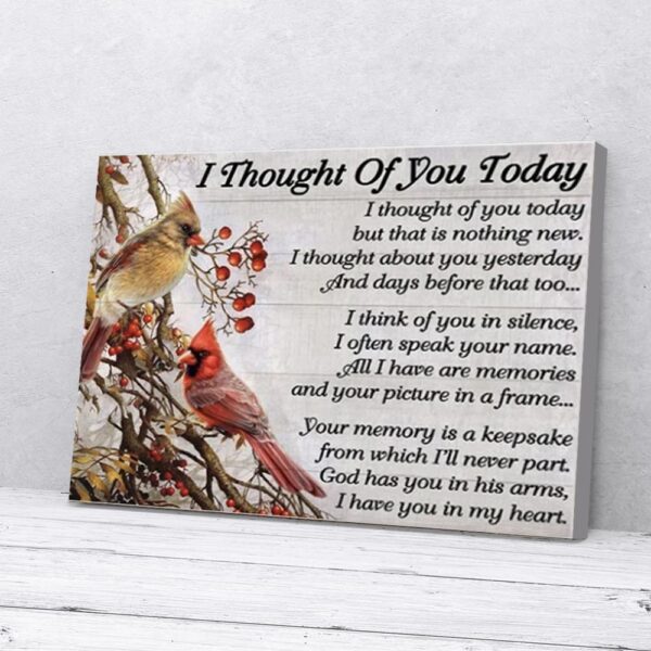 I Thought Of You Today Cardinal Love Canvas Wall Art