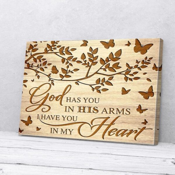 God Has You In His Arms Butterfly Canvas Wall Art