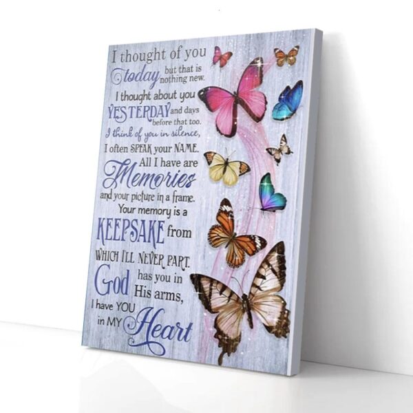 I Have You In My Heart Butterfly Canvas Wall Art