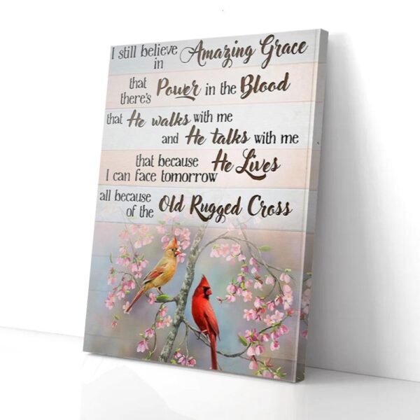 I Still Believe In Amazing Grace Cardinal Canvas Wall Art