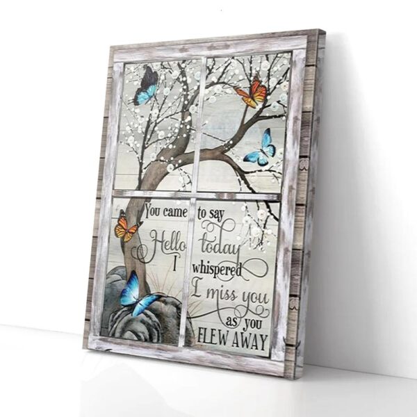 I Miss You Always Winter Butterfly Canvas Wall Art