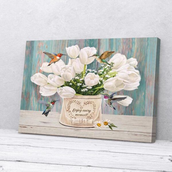 Enjoy Every Moment Hummingbird Canvas