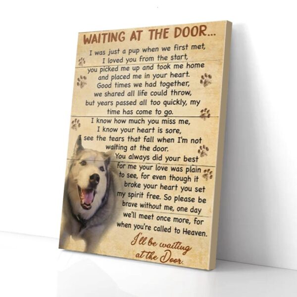 Husky Waiting At The Door Canvas Wall Art
