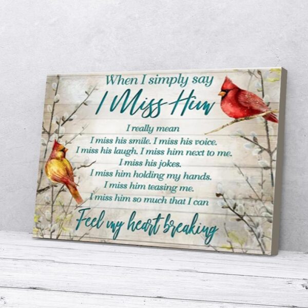 Feel My Heart Breaking Couple Cardinal Canvas Wall Art
