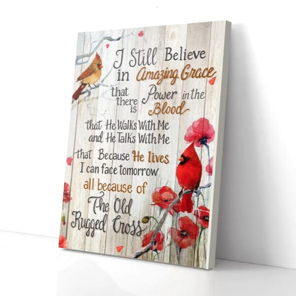 I Still Believe Red Poppy Cardinal Canvas Wall Art