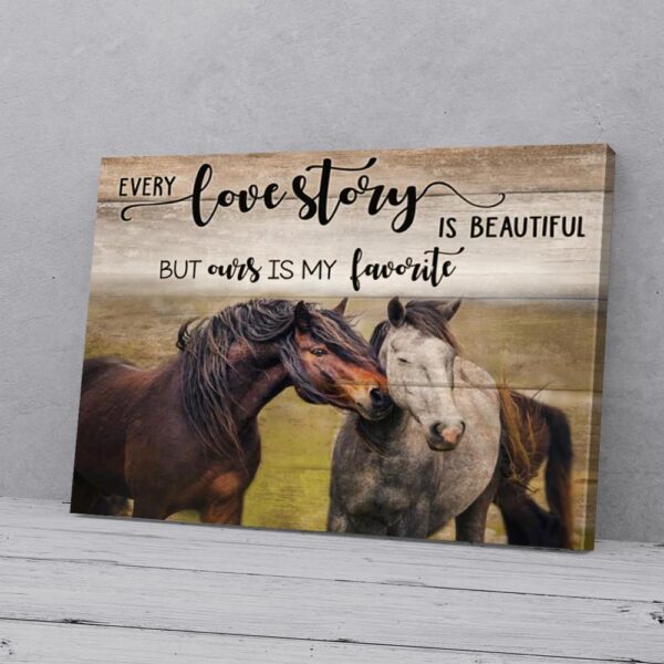 Every Love Story Is Beautiful Horse Love Canvas Wall Art