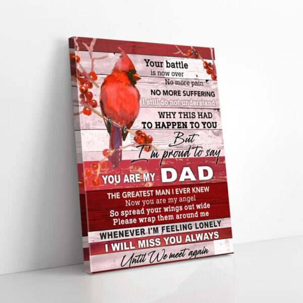 Gift For Dad I Will Miss You Always Cardinal Canvas Wall Art