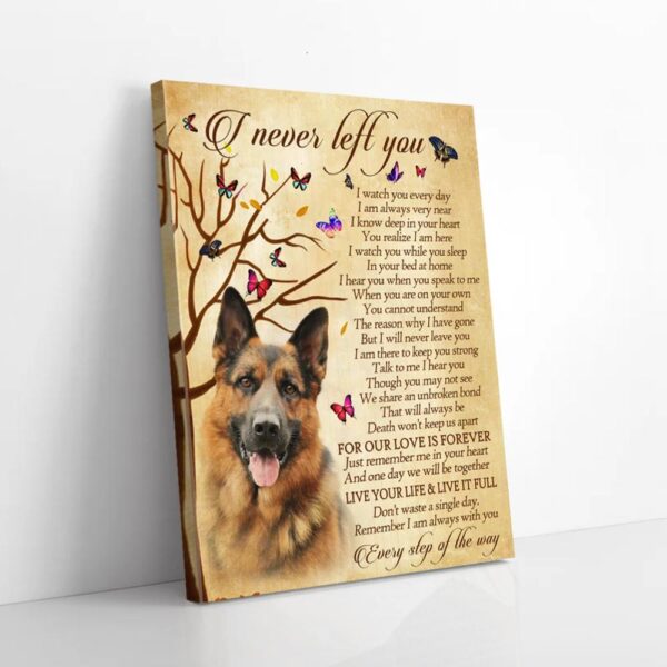I Never Left You Butterfly German Shepherd Canvas Wall Art