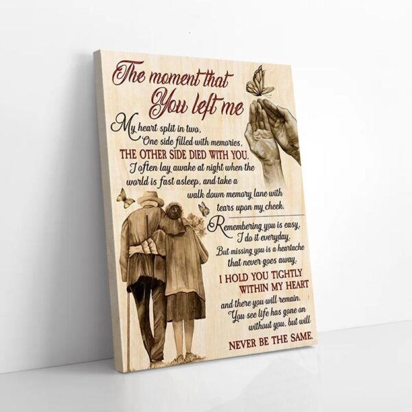 I Hold You Tightly In My Heart Old Couple Love Butterfly Canvas Wall Art