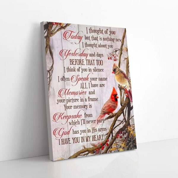 I Have You In My Heart Couple Cardinal Canvas Wall Art