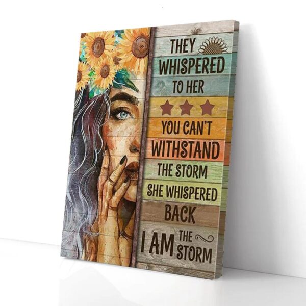 I Am The Storm Girl Sunflower Canvas Wall Art