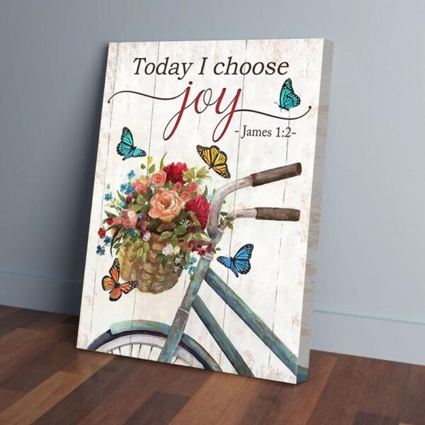 Flower Bicycle Butterfly Canvas Wall Art