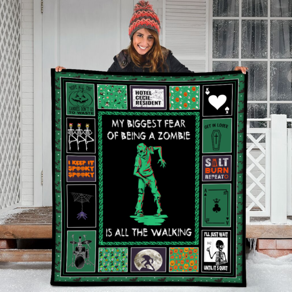 Halloween Zombies Funny Mummy Walking Exercise Fleece Sherpa Blanket