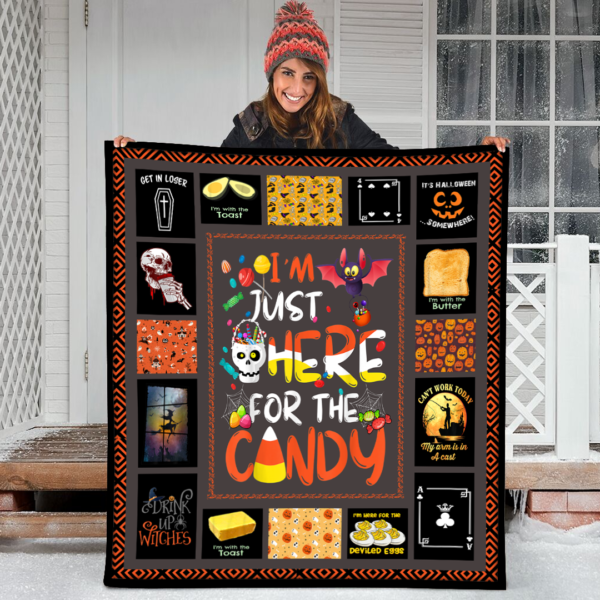 Halloween Lover I'M Here For The Candy Fleece Sherpa Blanket