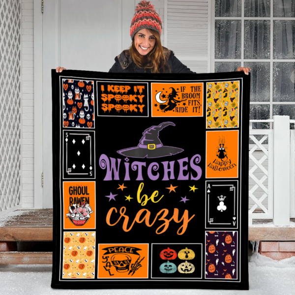 Halloween Witchin' Ain'T Easy Funny Witch Fleece Sherpa Blanket