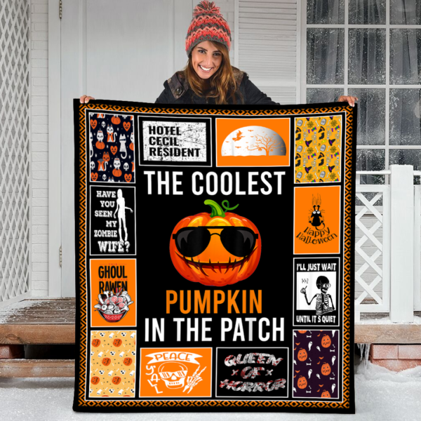 Halloween The Coolest Pumpkin In The Patch Kid 1 Fleece Sherpa Blanket