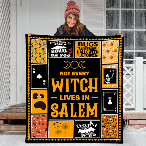 Halloween Not Every Witch Lives In Salem 1 Fleece Sherpa Blanket