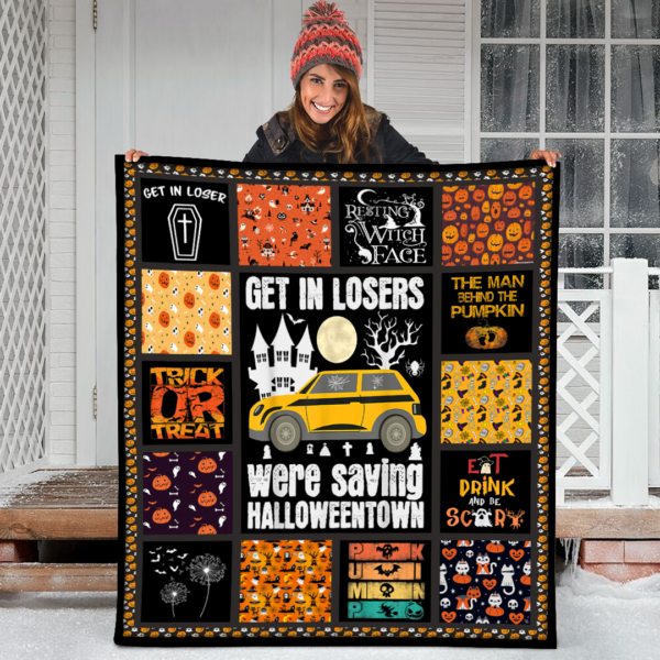Halloween Get In Losers We'Re Saving Town Fleece Sherpa Blanket