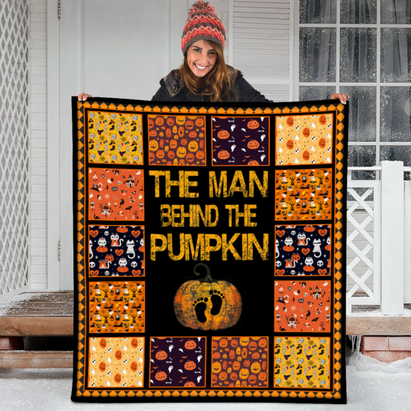 Halloween The Man Behind The Pumpkin Fleece Sherpa Blanket