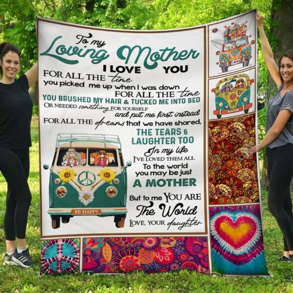 I Love You For All The Time Car Hippie Daughter To Mom Blanket