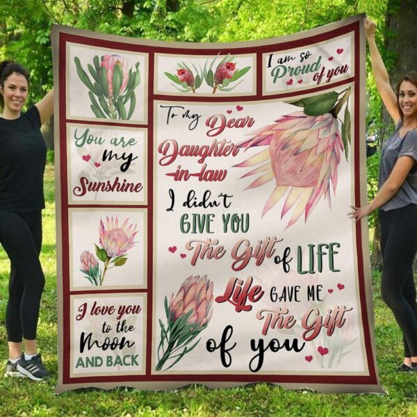To My Dear Daughter-in-law The Gift Of Life Protea Mom Fleece Blanket