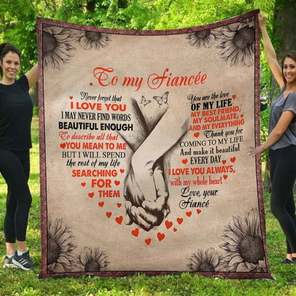 Everyday I Love You Always Holding Hands Fiance To Fiancee Blanket