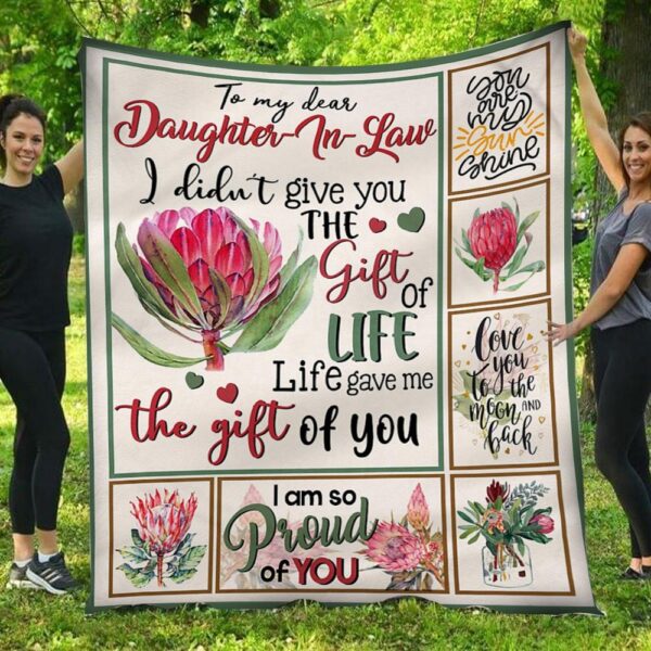 Life Gave Me The Gift Of You Protea Mom To Daughter In Law Blanket