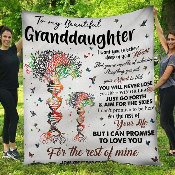 Love You For Rest Of Mine DNA Tree Grandma To Granddaughter Blanket